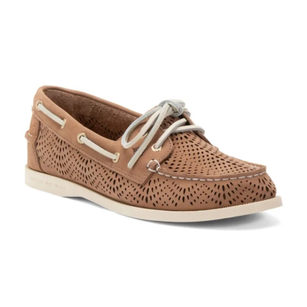 SPERRY Nubuck Leather Authentic Original 2 Eye Perforated Boat Shoes